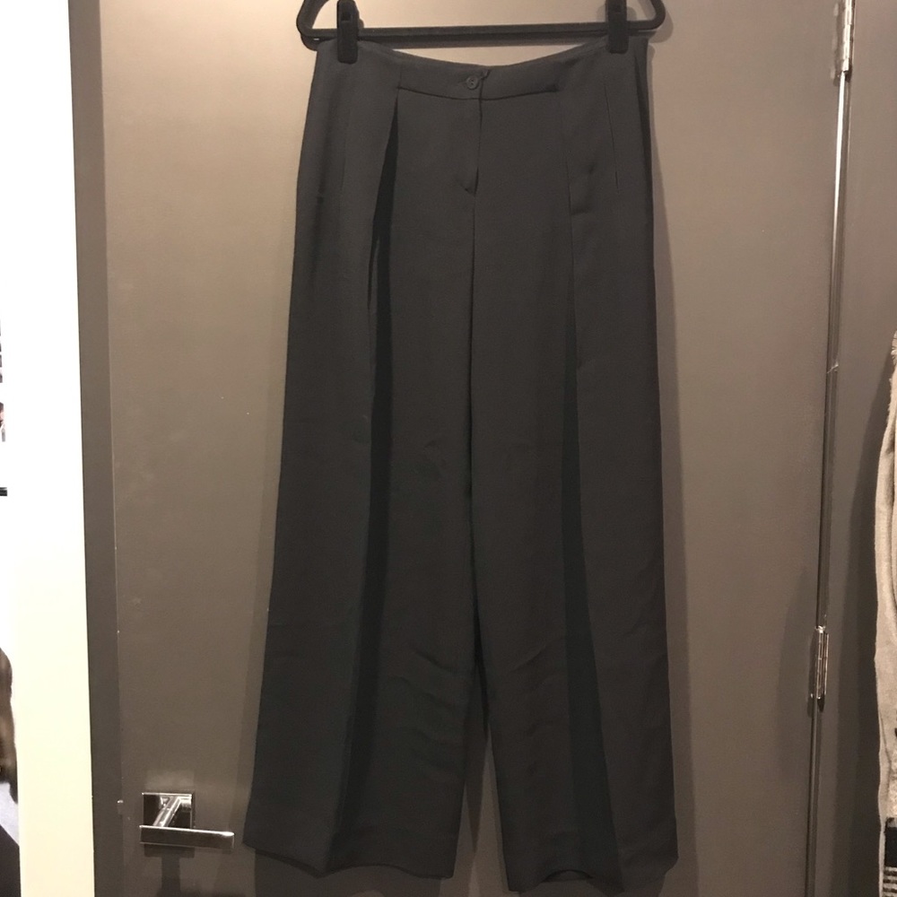 *NWT* Emporio Armani black wool wide leg trousers